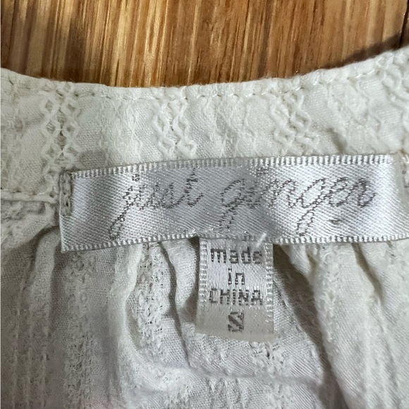 White Tank with Drawstring Waist and Beading - Picture 4 of 4